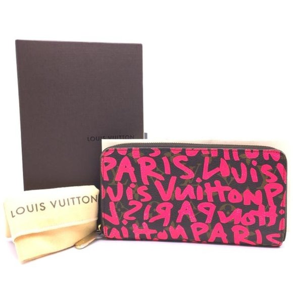 Louis Vuitton #43509 Monogram Pink Graffiti Zippy Large Long Zip Around Organize - Picture 2 of 11